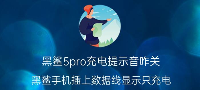 黑鲨5pro充电提示音咋关 黑鲨手机插上数据线显示只充电？